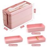 35-Piece Stackable Bento Lunch Box Set (Pink)