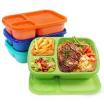 4-Pack Bento Lunch Box Set with Compartments