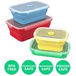 Vremi Collapsible Silicone Food Storage Containers Set