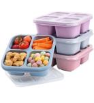 4-Pack Stackable Snack Containers with 4 Compartments