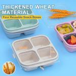 4-Pack Stackable Snack Containers with 4 Compartments