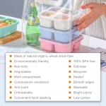 Kids Bento Box Set - 4 Pack Meal Prep Containers