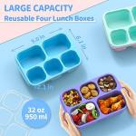 4 Pack Bento Box Meal Prep Containers
