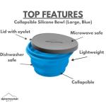 Large Blue Collapsible Silicone Bowl by Alpine Mountain