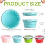 Collapsible Silicone Camping Bowls with Lids - 4 Pack