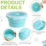 Collapsible Silicone Camping Bowls with Lids - 4 Pack