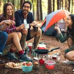 Collapsible Silicone Camping Bowls with Lids - 4 Pack