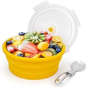 Lunbengo Collapsible Silicone Bowl with Lid, 1200ml