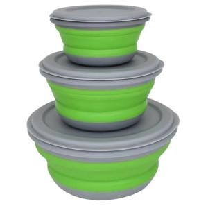 Collapsible Silicone Bowls with Lids - 3pcs Set