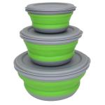Collapsible Silicone Bowls with Lids - 3pcs Set