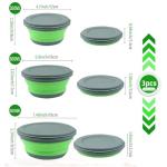 Collapsible Silicone Bowls with Lids - 3pcs Set