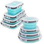 8 Collapsible Silicone Food Storage Containers