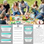 Collapsible Silicone Food Storage Containers with Lids