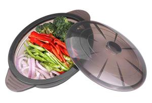 Collapsible Silicone Microwave Steamer Bowl with Lid