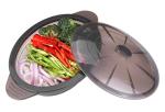 Collapsible Silicone Microwave Steamer Bowl with Lid