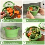 Collapsible Silicone Microwave Cooker and Food Storage Set