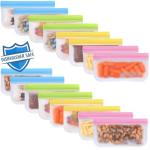 16 Pack Reusable Silicone Snack Bags, BPA Free