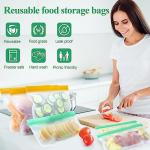 Reusable Silicone Freezer Bags with Zipper - 8 Pack
