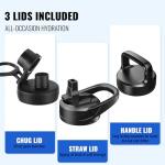 32oz Insulated Stainless Steel Water Bottle with Straw