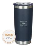 Inspirational Navy Blue Scripture Travel Mug, 18 oz