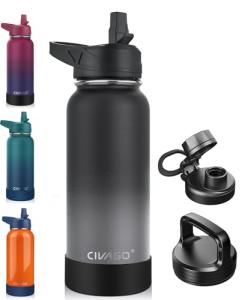 Insulated Stainless Steel Water Bottle with Straw