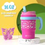 Kids Insulated Tumbler Cup Set with Straws