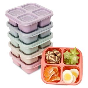 6 Pack Bento Meal Prep Containers with Dividers
