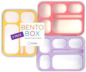 Bento Box Lunch Set - 3 Compartment Containers