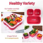 Genteen Kids Snack Containers with Dividers - 3 Compartment