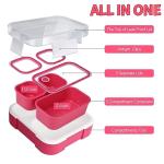 Genteen Kids Snack Containers with Dividers - 3 Compartment