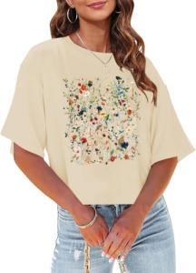 Wildflower Graphic Crop Top for Summer Adventures