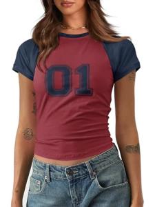 Cute Graphic Crop Top for Women – Burgundy