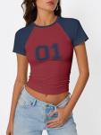 Cute Graphic Crop Top for Women – Burgundy