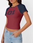Cute Graphic Crop Top for Women – Burgundy