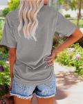 Cute Sunflower Graphic Tee for Women - Grey