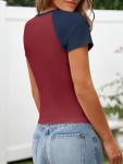 Cute Graphic Crop Top for Women – Burgundy