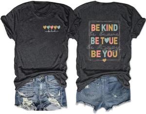 Be Kind Teacher T-Shirt with Dandelion Graphic