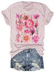 Vintage Floral Print Boho T-Shirt for Women