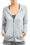 Lightweight Cotton Zip-Up Hoodie for Women