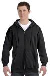 Hanes Men's Heavyweight Full Zip Hoodie, Black