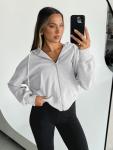 Cropped Full Zip Hoodie for Women - Grey
