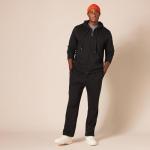 Men's Black Full-Zip Fleece Hoodie, Big & Tall