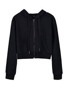 Yimoon Cropped Zip Up Hoodie for Women