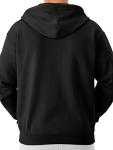 Men's Black Full Zip Fleece Hoodie, XX-Large
