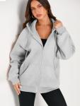 Cute Oversized Grey Hoodie with Pocket for Teens