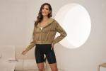 Olive Green Fleece Cropped Hoodie for Women