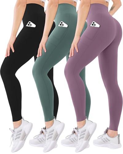 BLISSET 3 pack high waisted athletic leggings