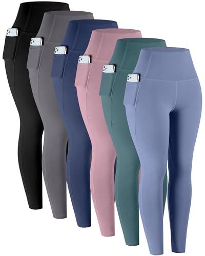 LZYVOO 6 pack high waisted yoga pants with pockets