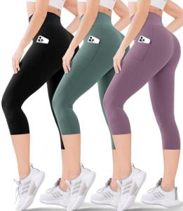 Women's High Waisted Workout Capris with Pockets