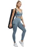 3-Pack Seamless Yoga Pants for Women - Black/Grey/Blue